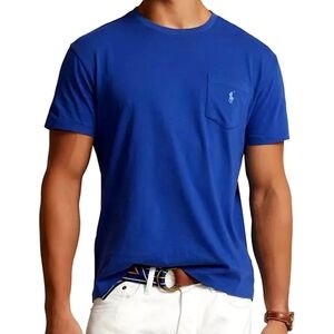 NWT Polo Ralph Lauren Men's Blue Classic Fit Logo Pocket T-Shirt Size M